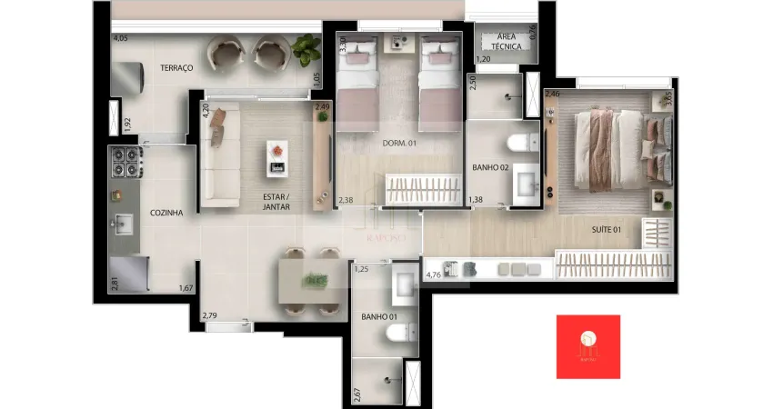 “tenho uma oportunidade única para você: um apartamento 61m2 no garden design, no caminhos da lapa