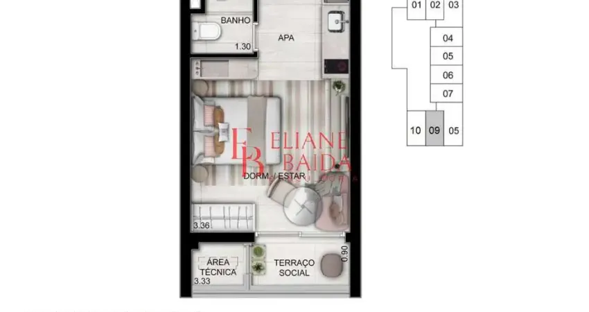 Charmoso e contemporâneo studio à venda na vila mariana: mobiliado, 1 quarto, 1 banheiro e 25m²