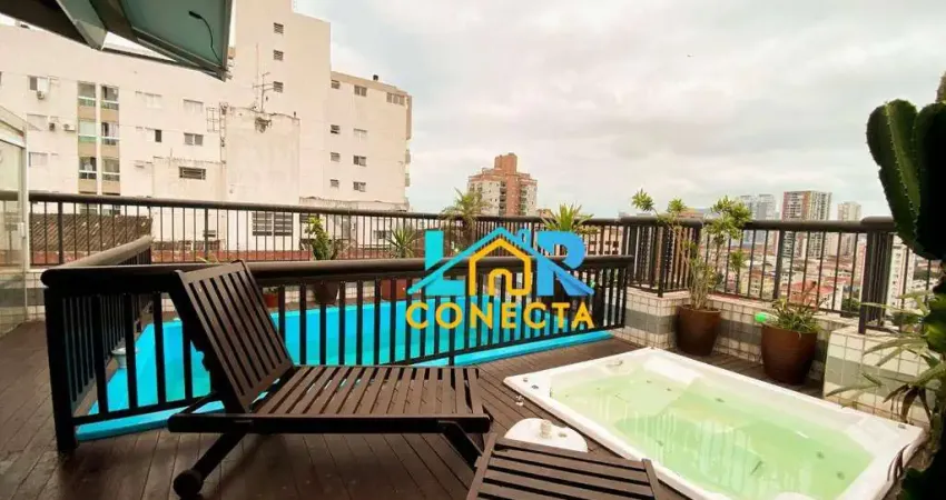 Cobertura com 5 dormitórios, 353 m² - venda por r$ 2.750.000,00 ou aluguel por r$ 17.500,00/mês - embaré - santos/sp