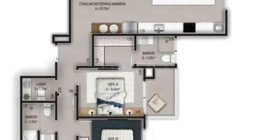 Apartamento com 2 quartos à venda na Servidão Natalina Machado, Cacupé, Florianópolis