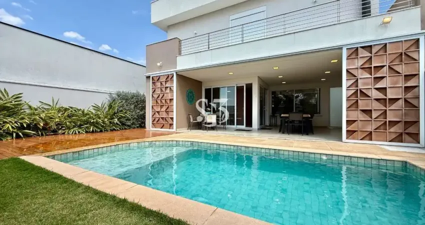 Casa de luxo no swiss park: sobrado moderno com 3 suítes, área gourmet completa e piscina em campinas-sp