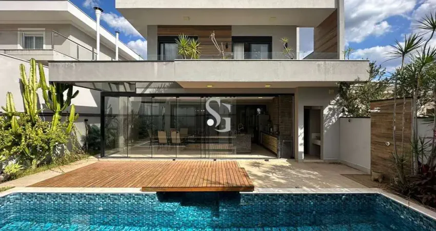 Sobrado de luxo no swiss park - campinas: 4 suítes, espaço gourmet, piscina com deck deslizante, tecnologia e conforto.