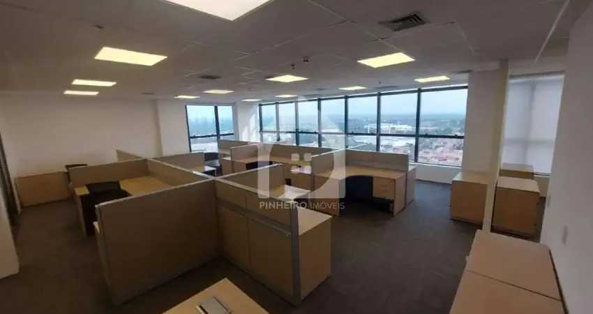 Laje corporativa para locação no sky office – pronta para uso, com 4 salas de reunião, andar alto e vista privilegiada