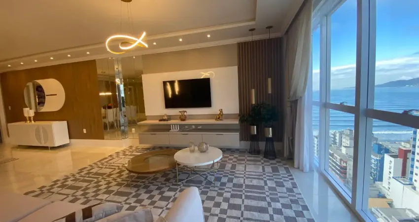 Cobertura vista mar finamente mobiliada 100 metros da praia no coraçao da meia praia