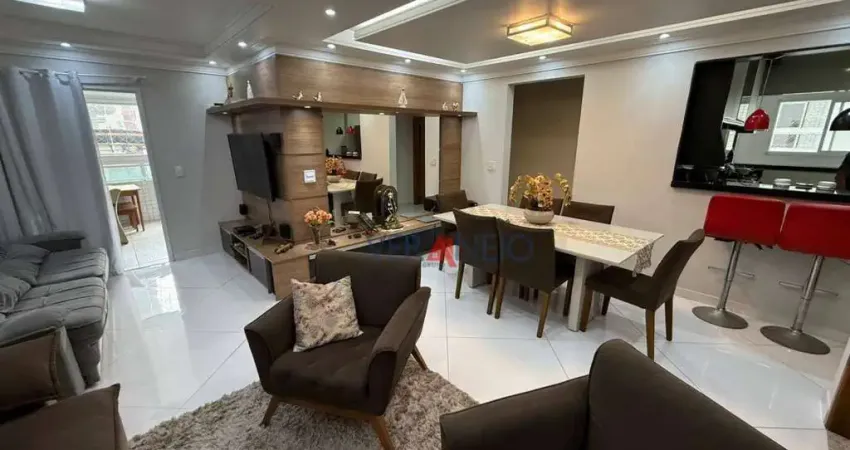 Apartamento com 3 dormitórios, 116 m² - venda por r$ 950.000 ou aluguel por r$ 8.018/mês - vila guilhermina - praia grande/sp