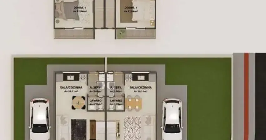 Sobrado para venda em palhoça, bela vista, 2 dormitórios, 1 banheiro, 1 vaga