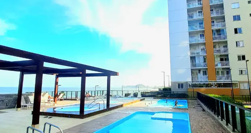 Apartamento mobiliado no litoral mobiliado condomínio pé na areia laser completo, sacada com churrasqueira