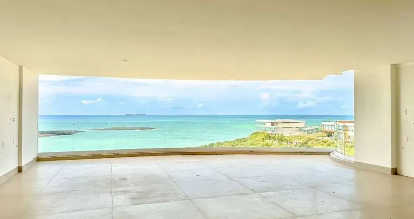 Oportunidade única! apartamento de luxo com 202m² e 4 suítes, frente para a praia de bacutia na enseada azul, guarapari-es.