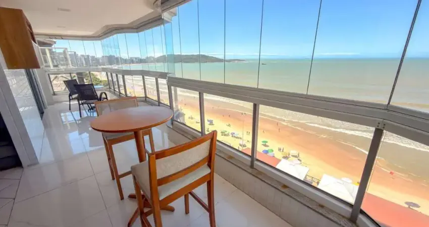 Apartamento de alto padrão à venda de frente para mar na praia do morro em guarapari/es. 4 suítes, 4 vagas e lazer completo. marque uma visita!