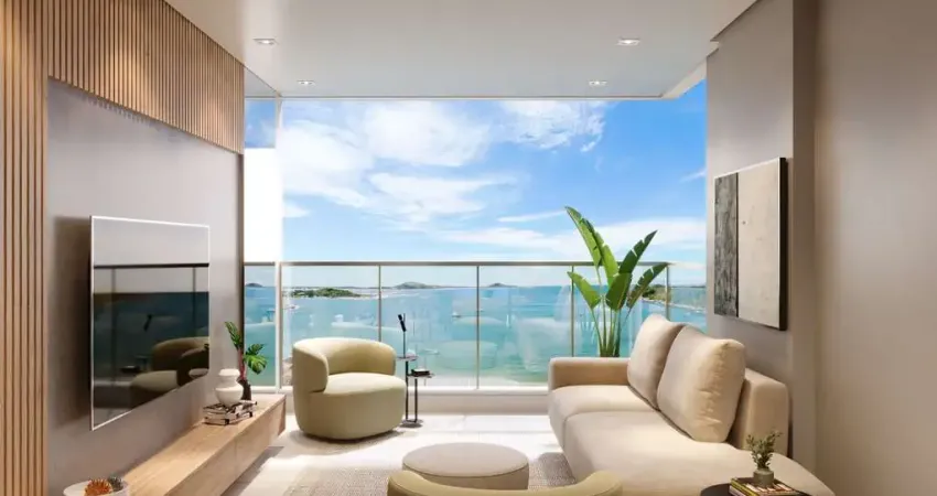 Revenda de 2 quartos de frente para o mar no lançamento edifício mayan na praia da cerca, guarapari/es.