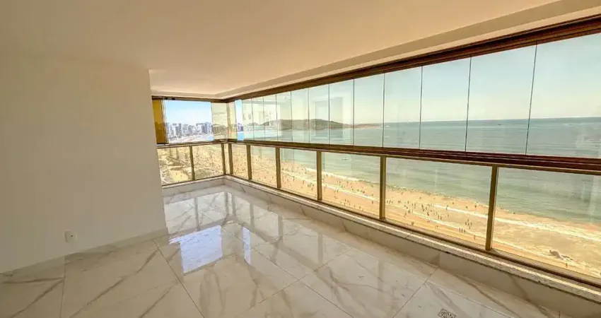 Luxo! Apartamento de alto padrão, 4 suítes, 3 vagas e lazer e frente ao mar à venda na praia do morro em guarapari/es.