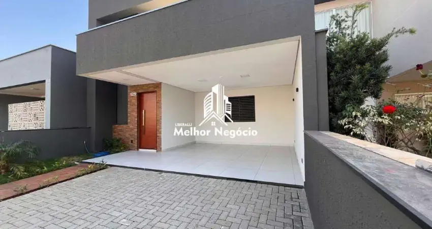 Casa à venda, 3 Quartos, 2 banheiros Condomínio Villagio Clotilde Brossi - Água Branca - Piracicaba SP