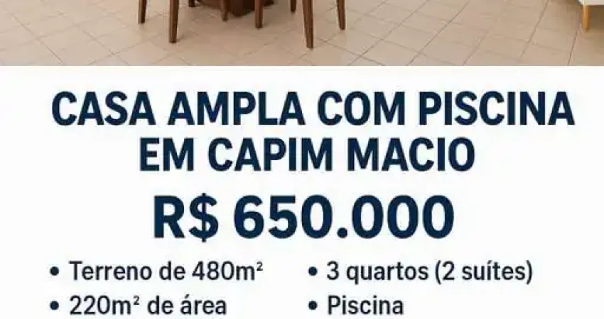 Casa para venda em natal, capim macio, 3 dormitórios, 2 suítes, 4 banheiros, 6 vagas