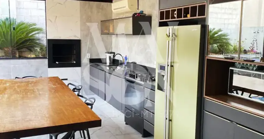 Aluga-se casa térrea semi-mobiliada de 140 m² no condomínio rio coxipó - 3 quartos sendo 1 suíte - espaço gourmet com piscina - bairro: jardim imperial - cuiabá (mt) - valor do aluguel: r$ 5.400,00 (