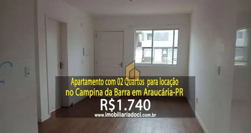 Apartamento com 02 Quartos no Campina da Barra em Araucária-PR  - Locação por R$1.740,00