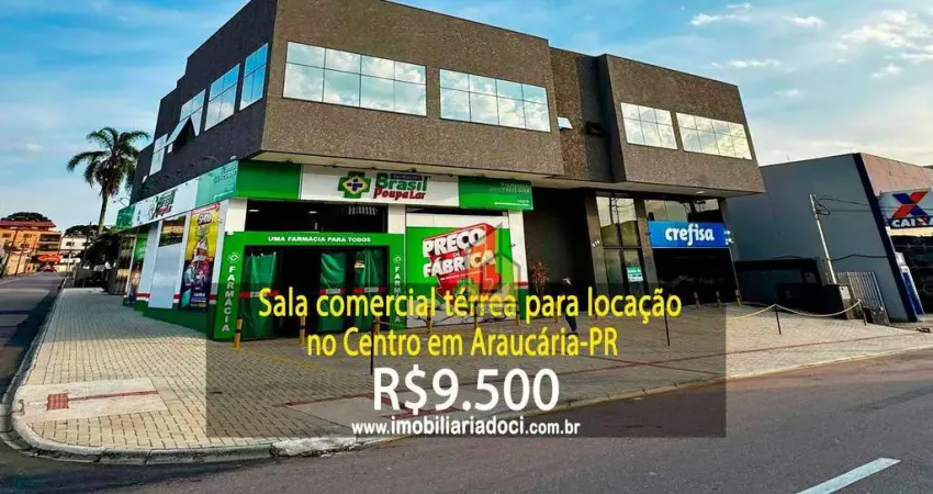 Sala comercial térrea para locação no centro em araucária-pr  - locação por r$9.500,00