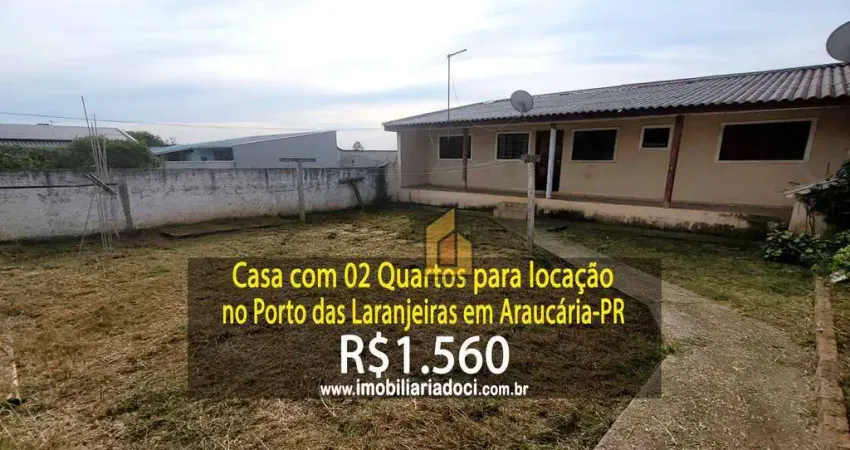 Casa com 02 quartos no porto das laranjeiras em araucária-pr  - locação por r$1.560,00