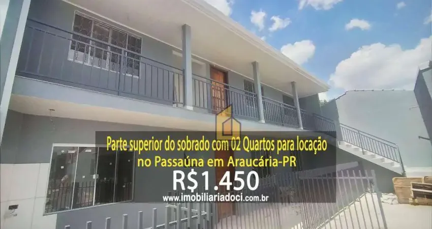 Parte superior do sobrado com 02 quartos no passaúna em araucária-pr  - locação por r$1.450,00