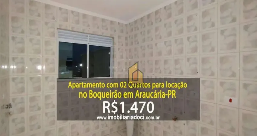 Apartamento com 02 quartos no boqueirão em araucária-pr - locação por r$1.470,00