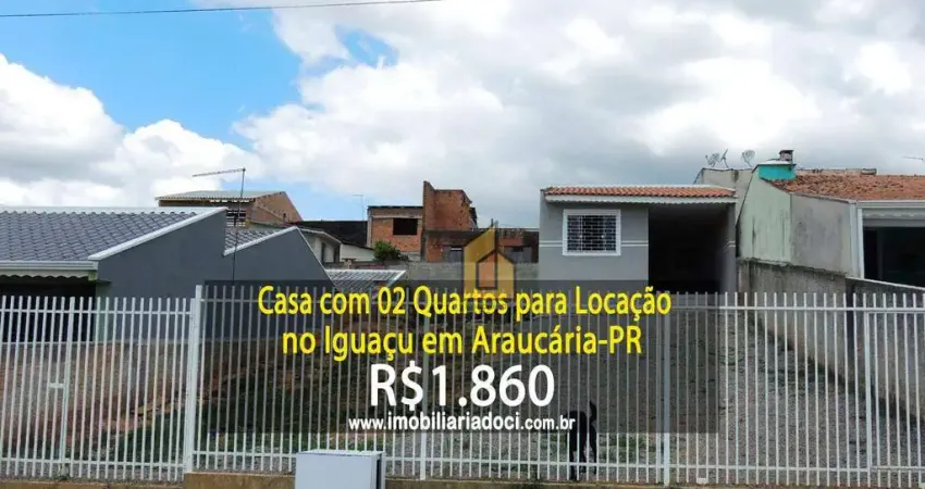 Casa com 02 quartos no iguaçu em araucária-pr  - locação por r$1.860,00