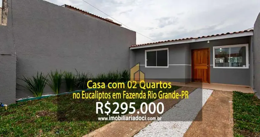 Casa com 02 quartos no eucaliptos na fazenda rio grande-pr  - a venda por r$295.000,00