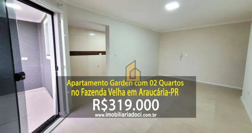Apartamento garden com 02 quartos no fazenda velha em araucária-pr  - a venda por r$319.000,00