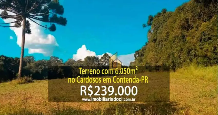 Terreno com 6.050m² no cardosos em contenda-pr - a venda por r$239.000,00