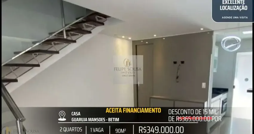 Excelente casa duplex no guarujá mansões - 2 quartos planejados e 2 vagas pra você