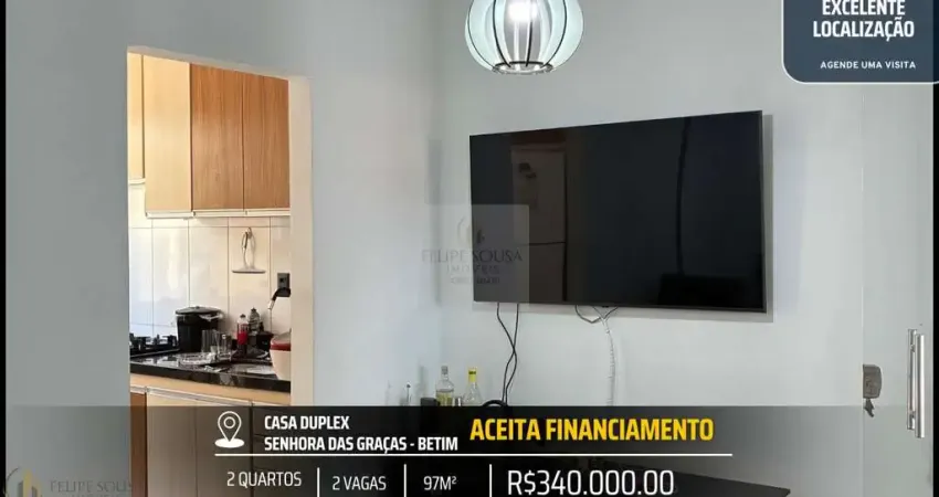 Casa duplex com 97m² de área construída - 2 quarto 1 suíte e 2 vagas no senhora das graças