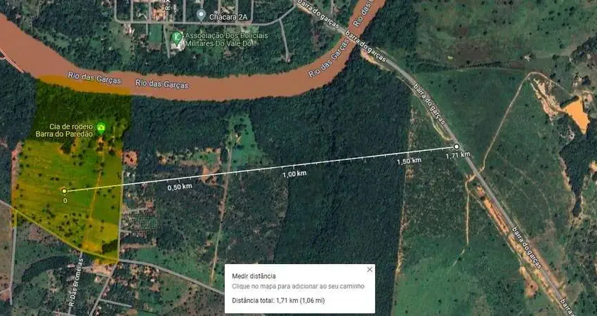 Chácara no pontal do Araguaia MT, com 30 hectares com mais de mil metros margean