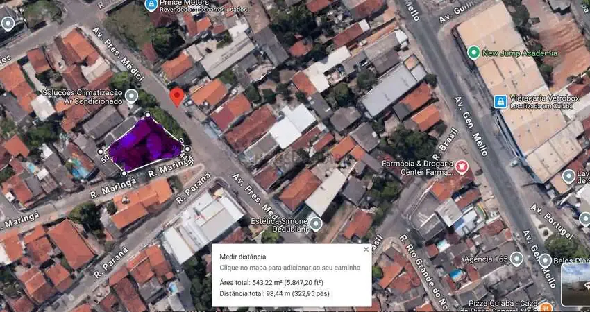 terreno no bairro Campo Velho de esquina, na cidade de Cuiabá – MT