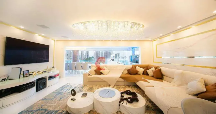 Apartamento luxuoso com 3 dormitórios à venda, 184 m2 - anália franco - mobiliado alto padrão