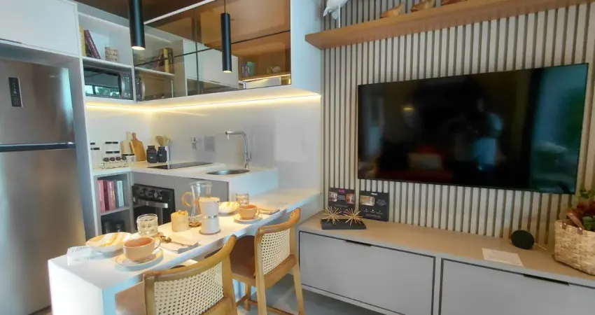 Lindo apartamento de 2 quartos com suíte e lavabo com vista mar