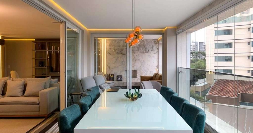 Apartamento Mobiliado c/ ambientes integrados, 4 suítes e 255m² no Ecoville p/ Locação - Curitiba/Pr