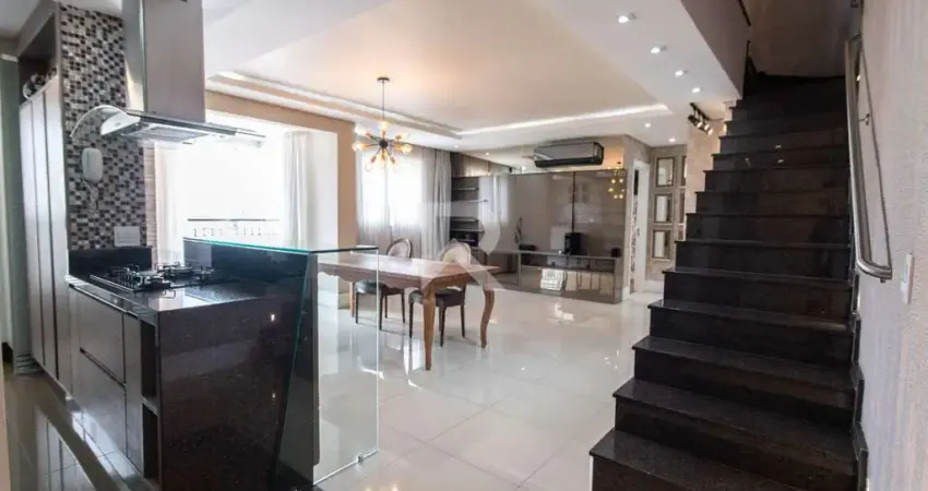 Cobertura semi mobiliada em cond. clube com 3 quartos, 2 vagas, 150m2 para alugar - água verde, curitiba