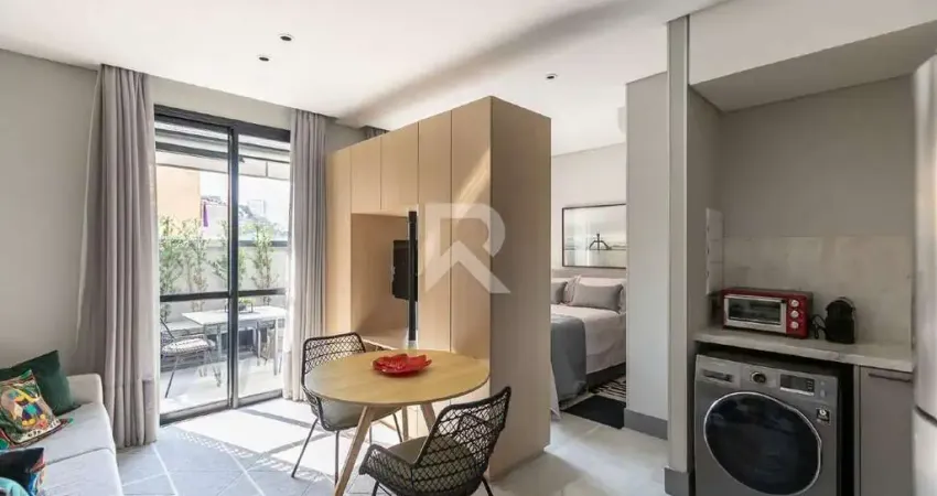 Apartamento mobiliado e decorado, studio de alto padrão para locação, 32m² – batel, curitiba/pr