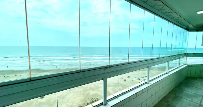 Lindo apartamento de 2 quartos de frente total para o mar na cidade de praia grande