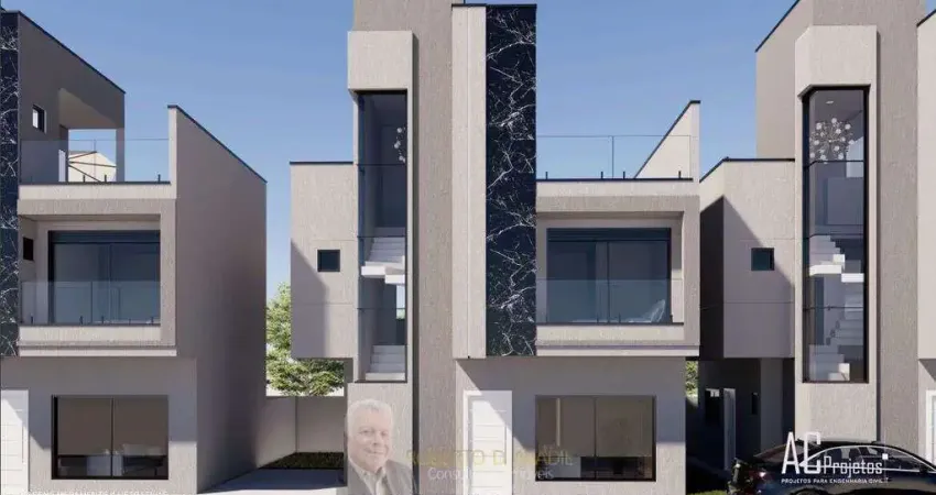 Sobrado à venda em curitiba, capão raso, com 3 quartos, 127,73m²