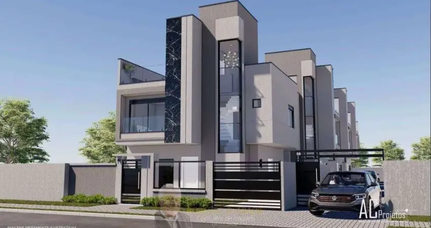 Sobrado à venda em curitiba, capão raso, com 3 quartos, 127,73m²