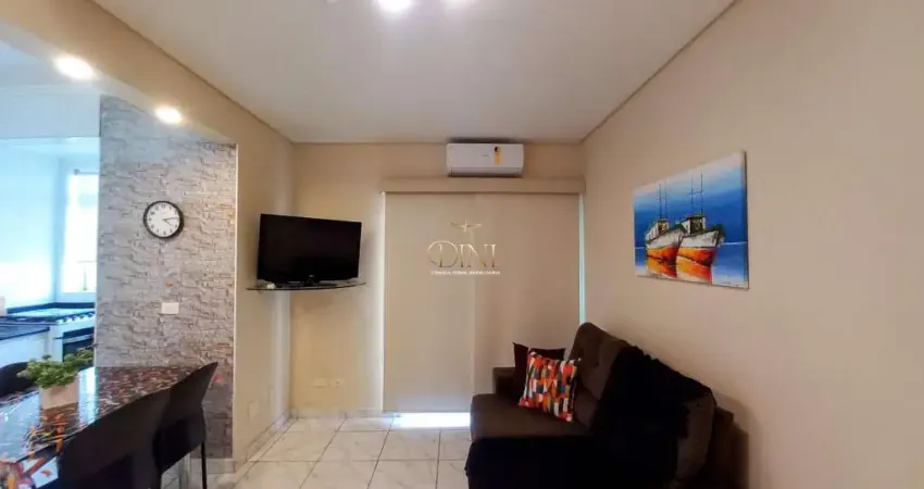 Apartamento na praia das pitangueiras, 01 dormitório, 01 vaga, sacada, próximo à