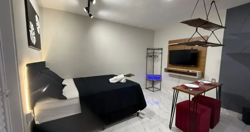 Studio lindo mobiliado próximo da Unic completo para seu conforto!