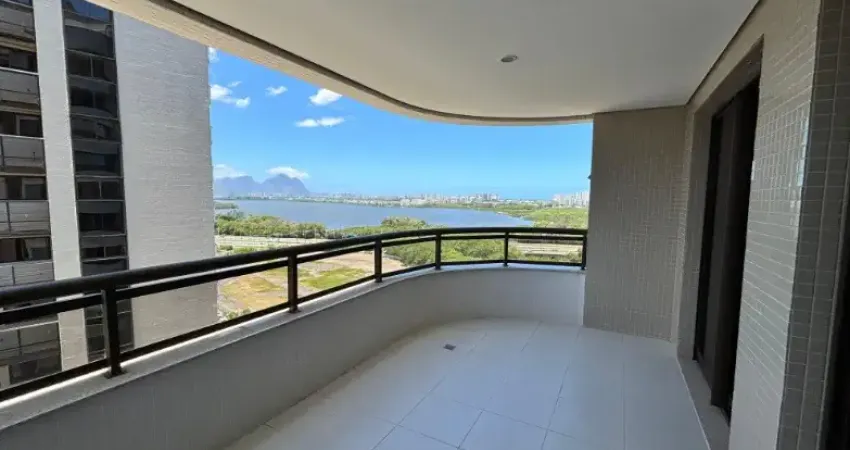 Lindo apartamento 124m² 4 quartos  ampla varanda vista lagoa pronto p morar em ilha pura na barra