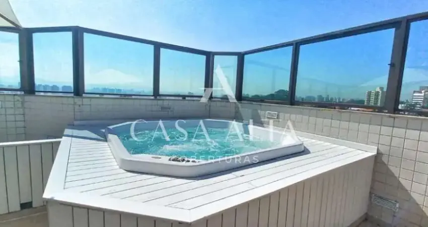 Cobertura duplex no alto da lapa com 384 m² a.u. com 4 suítes, spa e 7 vagas de garagem.