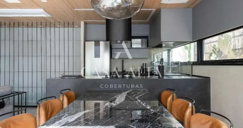 Cobertura duplex na vila madalena com 182 m² a.u. sendo: 2 dormitórios (2 suítes) e 3 vagas de garagem