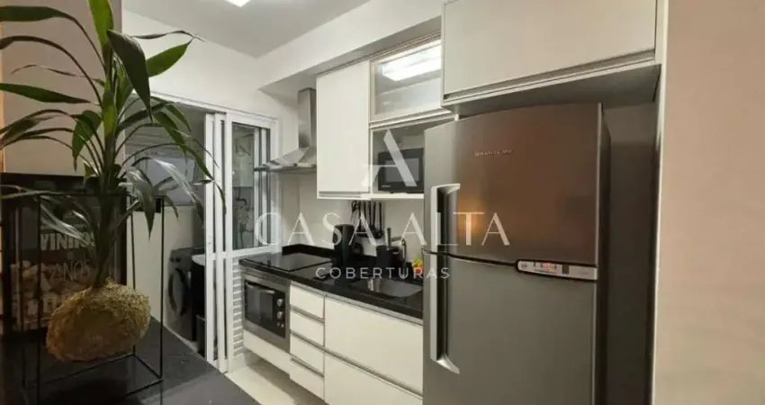 Apartamento mobiliado no brooklin com 50m² sendo 1 suíte e 1 vaga de garagem.