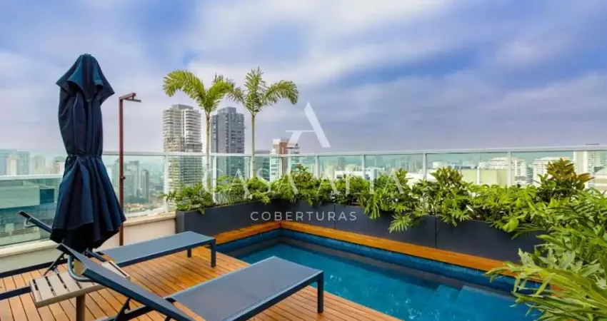 Cobertura duplex no brooklin com 350 m² sendo: 3 dormitórios (3 suítes) e 4 vagas de garagem.