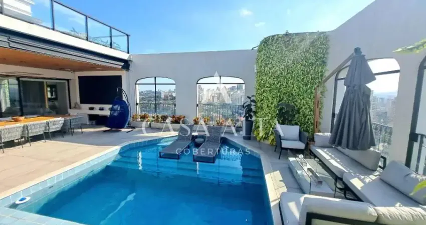 Cobertura triplex em higienópolis com 944,43 m² a.u. sendo: 3 dormitórios (3 suítes) e 6 vagas de garagem