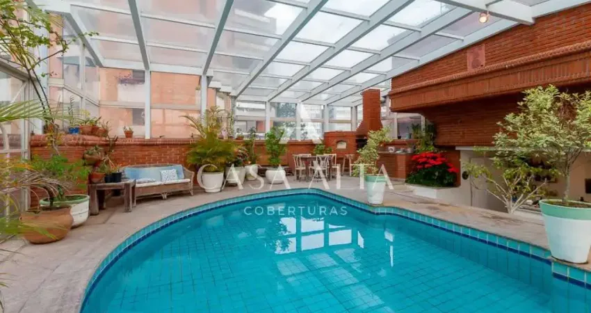 Cobertura duplex no pacaembu com 580m² sendo: 4 dormitórios (4 suítes) e 5 vagas de garagem.