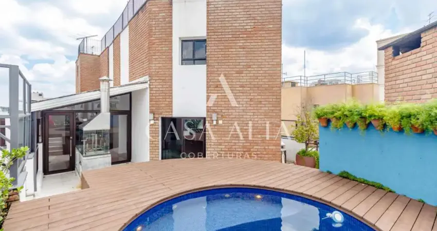Cobertura duplex na vila mariana com 340m² a.u. sendo: 4 dormitórios (2 suítes) e 3 vagas de garagem.