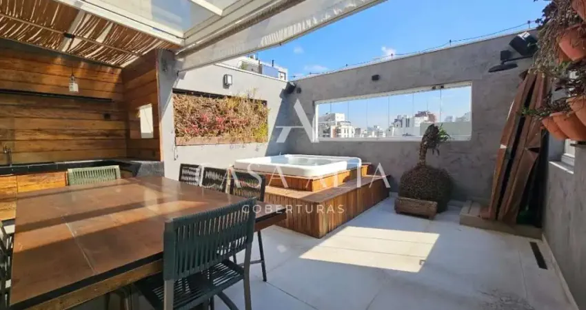 Cobertura duplex na vila olímpia com 118 m² sendo: 2 dormitórios (1 suíte) e 3 vagas de garagem.